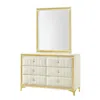 Woodpeckers Furniture And Mattress 6 Drawer Dresser With Gold Legs And Trim - Fully -assembled And Ready To Use