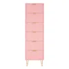 Woodpeckers Furniture And Mattress 6-drawer Lingerie Chest With Gold Metal Legs And Handles (pink)