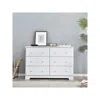 Woodpeckers Furniture And Mattress 6 Drawer Solid Wood Double Dresser In White Color