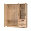 Woodpeckers Furniture And Mattress 61"wide Armoire Wardrobe Closet For Hanging With 3 Drawers & Shelves