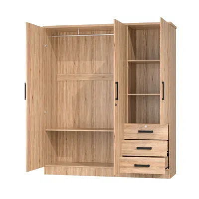Woodpeckers Furniture And Mattress 61"wide Armoire Wardrobe Closet For Hanging With 3 Drawers & Shelves