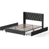 Woodpeckers Furniture And Mattress Amelia 4-drawer Velvet Platform Bed