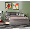 Woodpeckers Furniture And Mattress Captain Paltform Bed With 3 Drawers And Bookcase Headboard