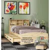 Woodpeckers Furniture And Mattress Captain Paltform Bed With 3 Drawers And Bookcase Headboard