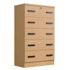 Woodpeckers Furniture And Mattress Cindy 5 Drawer Chest Wooden Dresser With Lock (beech)
