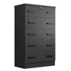 Woodpeckers Furniture And Mattress Cindy 5 Drawer Chest Wooden Dresser With Lock In Black (black)