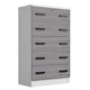 Woodpeckers Furniture And Mattress Cindy 5 Drawer Chest Wooden Dresser With Lock (white & Grey)