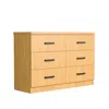 Woodpeckers Furniture And Mattress Double Dresser 6 Drawer Dd (beech)