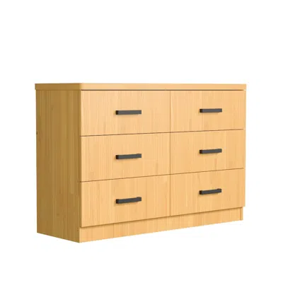 Woodpeckers Furniture And Mattress Double Dresser 6 Drawer Dd (beech) In Brown