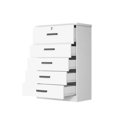 Woodpeckers Furniture And Mattress Jumbo 5 Drawers Chest In White Color