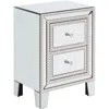 Woodpeckers Furniture And Mattress Mirrored Nightstand, 2 Drawers Mirrored Bedside Table End Table