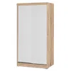 Woodpeckers Furniture And Mattress Modern Wood Double Sliding Door Wardrobe In Brown