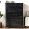 Woodpeckers Furniture And Mattress New Shaker Style Solid Pine Dresser In Antique Finish In Black Color In Black