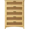 Woodpeckers Furniture And Mattress Pine Wood Chest With Rattan Drawers (natural)