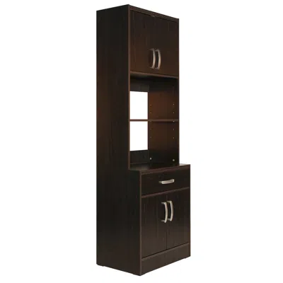 Woodpeckers Furniture And Mattress Shelby Tall Wooden Kitchen Pantry () In Brown