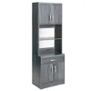 Woodpeckers Furniture And Mattress Shelby Tall Wooden Kitchen Pantry (grey)