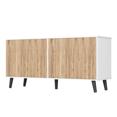 Woodpeckers Furniture And Mattress Sideboard Buffet Cabinet With Storage, 55" Kitchen Storage Cabinets In Neutral