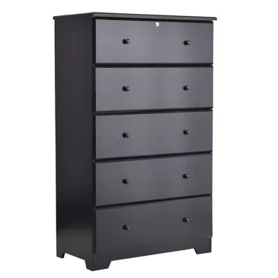 Woodpeckers Furniture And Mattress Solid Pine Wood 5 Drawer Chest Dresser In Multi