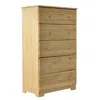 Woodpeckers Furniture And Mattress Solid Pine Wood 5 Drawer Chest Dresser (natural)