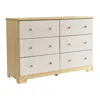 Woodpeckers Furniture And Mattress Solid Pine Wood 6 Drawer Double Dresser (natural & White)