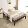 Woodpeckers Furniture And Mattress Stella Solid Pine Wood Platform Bed Frame In Black