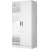 Woodpeckers Furniture And Mattress 2 Doors Wardrobe Mirrored Door In White