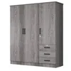 Woodpeckers Furniture And Mattress Violet Wardrobe Closet 3 Doors And 3 Drawers (grey)