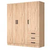 Woodpeckers Furniture And Mattress Violet Wardrobe Closet 3 Doors And 3 Drawers (natural Oak) In Neutral
