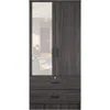 Woodpeckers Furniture And Mattress Mirrored Wardrobe With Drawers () In Gray