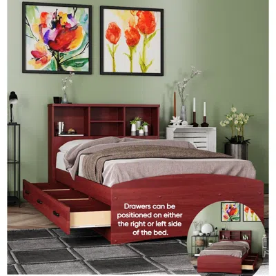 Woodpecker's Inc Captain Bed With 3 Drawers And Bookcase Headboard
