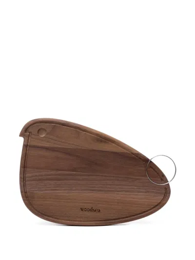 Woodsea Bird-shaped Metal-ring Serving Board In Brown