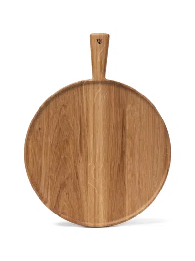 Woodsea Logo-engraved Circular Serving Board In Nude
