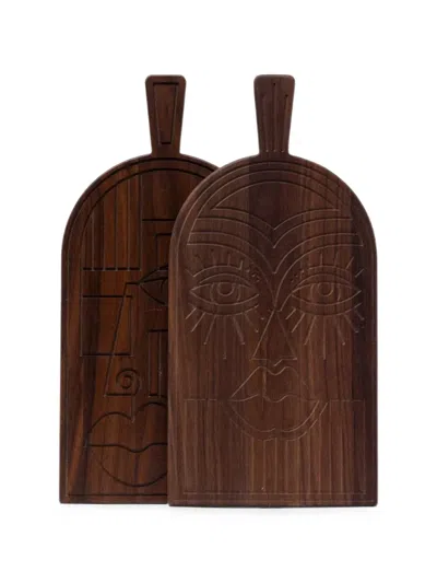 Woodsea Mask Wood Serving Board In Multi