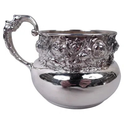Pre-owned Woodside Silver Co. Antique American Victorian Sterling Silver Rosebud Baby Cup