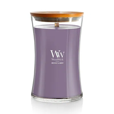 Woodwick Amethyst And Amber  Large Hourglass Candle, 21.5 oz