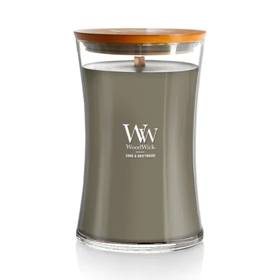 Woodwick Sand And Driftwood  Large Hourglass Candle, 21.5 oz