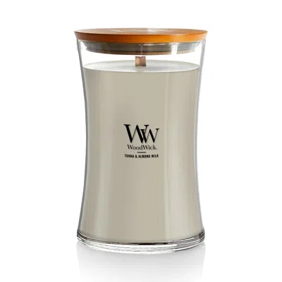 Woodwick Tonka And Almond Milk  Large Hourglass Candle, 21.5 oz