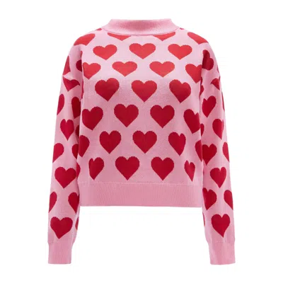 Woofchild® Women's Red Hearts Matchy-matchy Sweater For Human