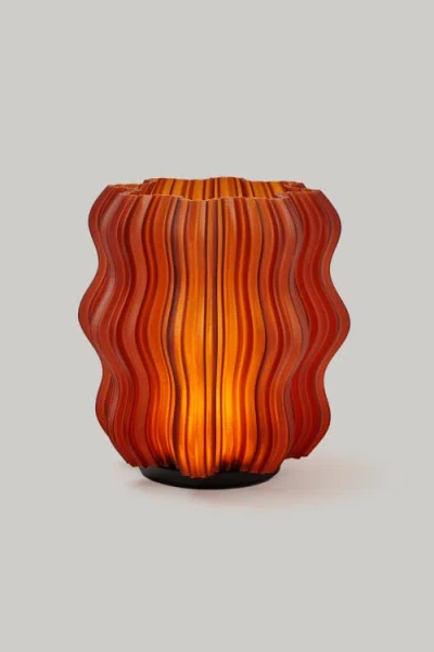 Wooj Design Cordless Mini Wavy Lamp In Orange