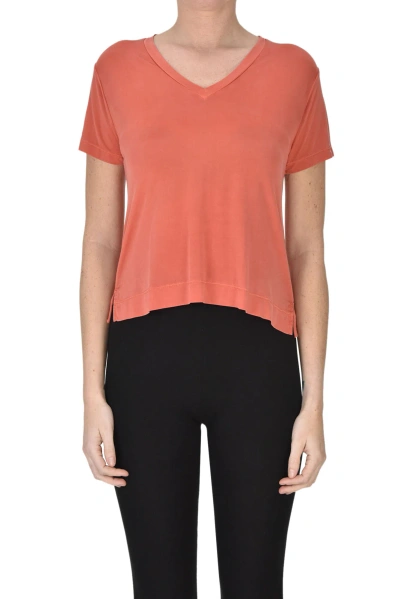 Wool & Co Cupro T-shirt In Coral