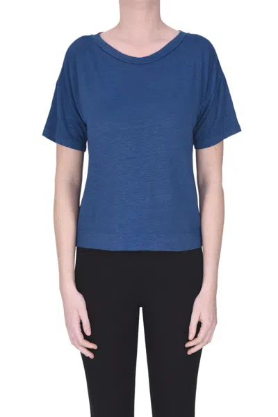Wool & Co Linen T-shirt In Blue