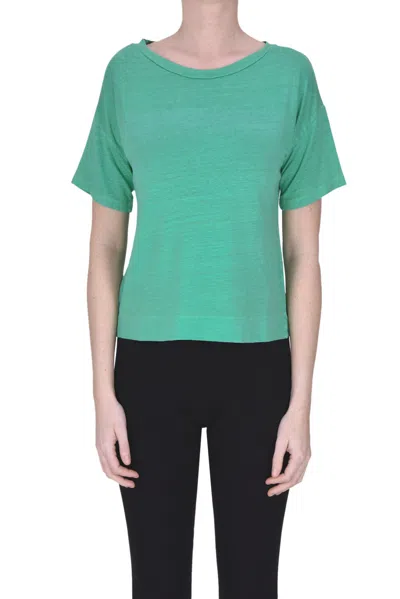 Wool & Co Linen T-shirt In Green