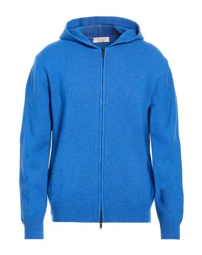 Wool & Co Man Cardigan Azure Size Xxl Wool, Polyamide In Blue