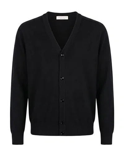 Wool & Co Man Cardigan Black Size Xxl Merino Wool