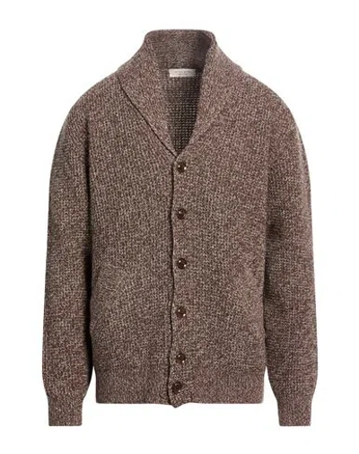 Wool & Co Man Cardigan Brown Size L Wool, Polyamide