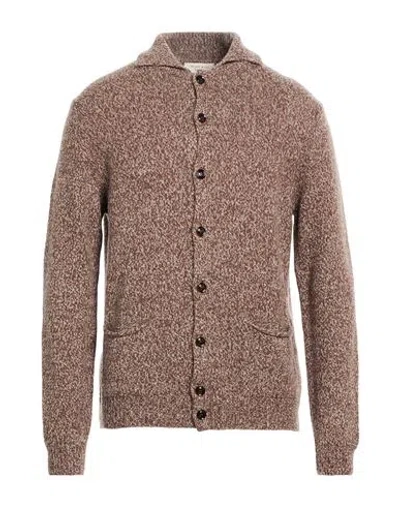 Wool & Co Man Cardigan Brown Size L Wool, Polyamide