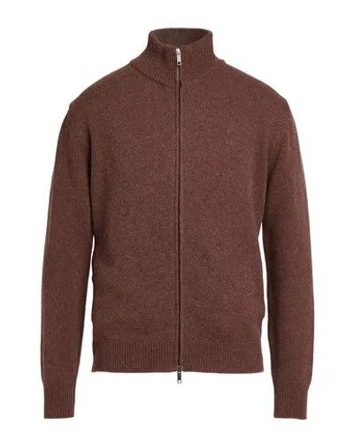 Wool & Co Man Cardigan Brown Size S Wool, Polyamide