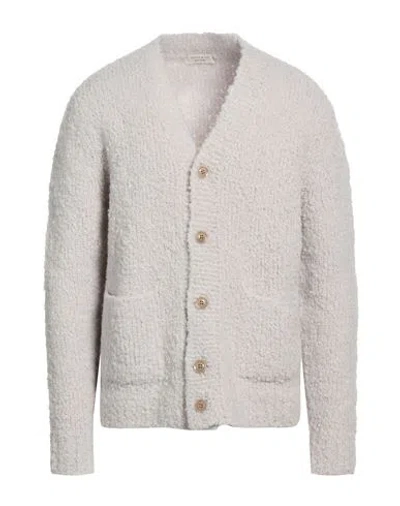 Wool & Co Man Cardigan Cream Size L Merino Wool, Recycled Polyamide In White