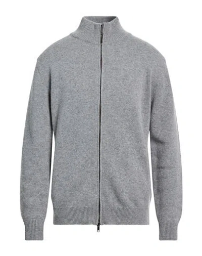 Wool & Co Man Cardigan Grey Size L Wool, Polyamide In Gray
