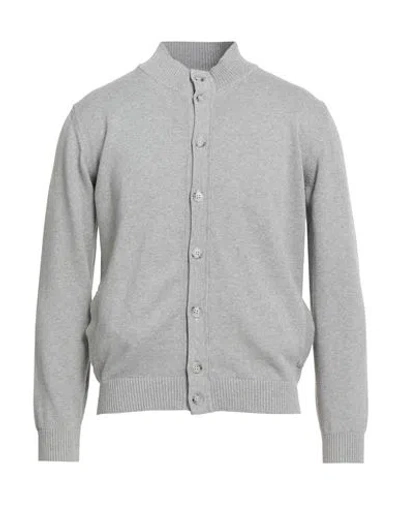 Wool & Co Man Cardigan Grey Size M Cotton In Gray